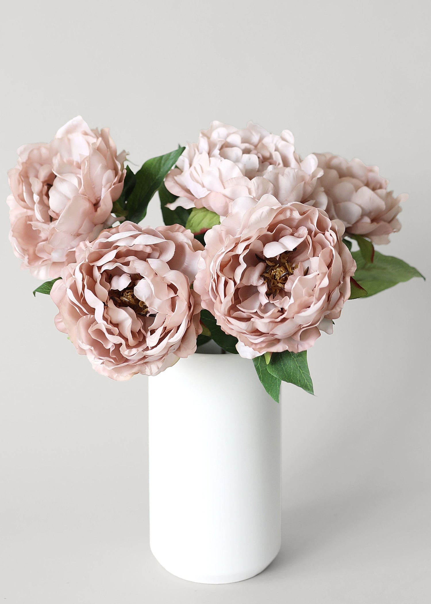 Artificial Peony Flower in Mauve Beige - 18.5