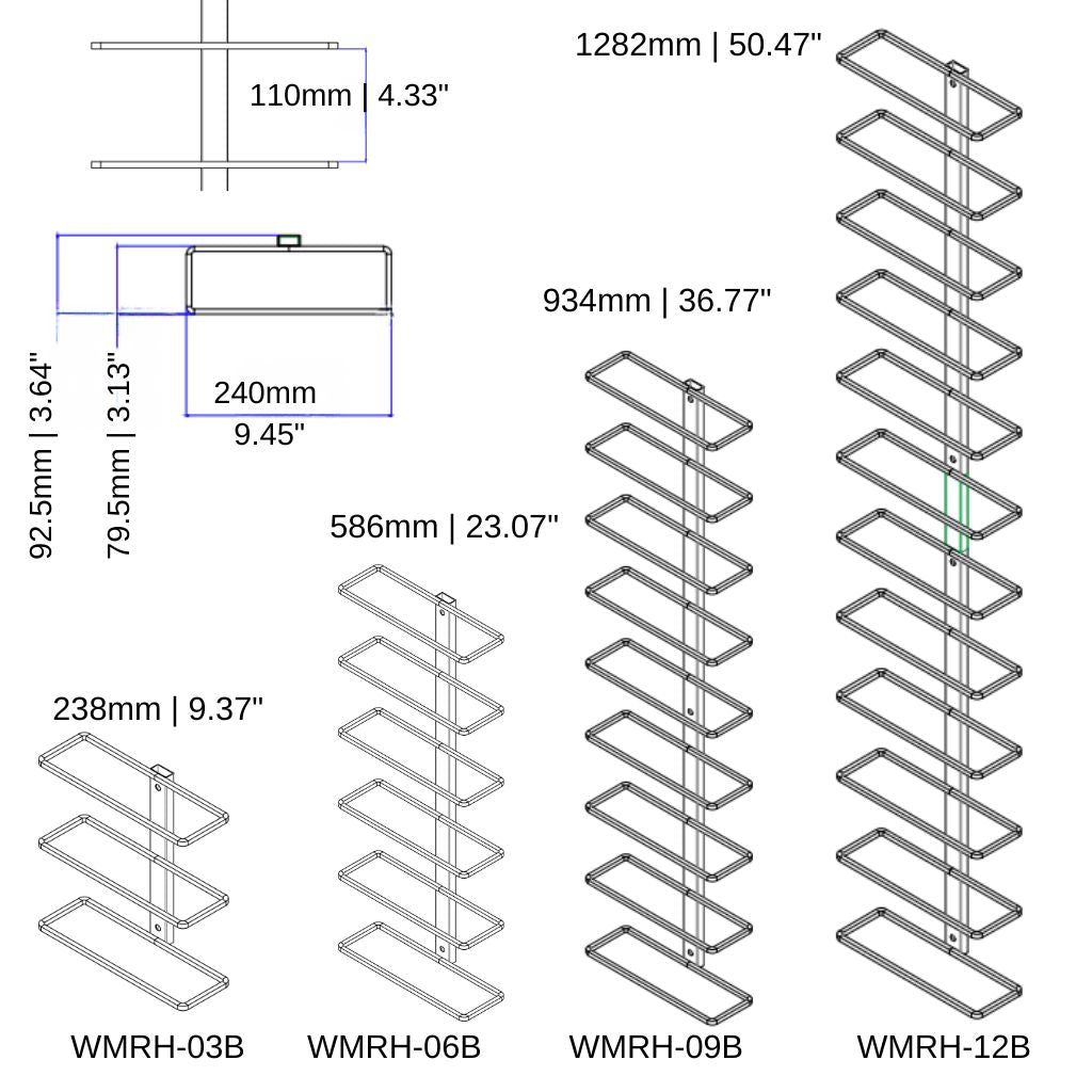 Wall Mounted Metal Wine Racks H-Type