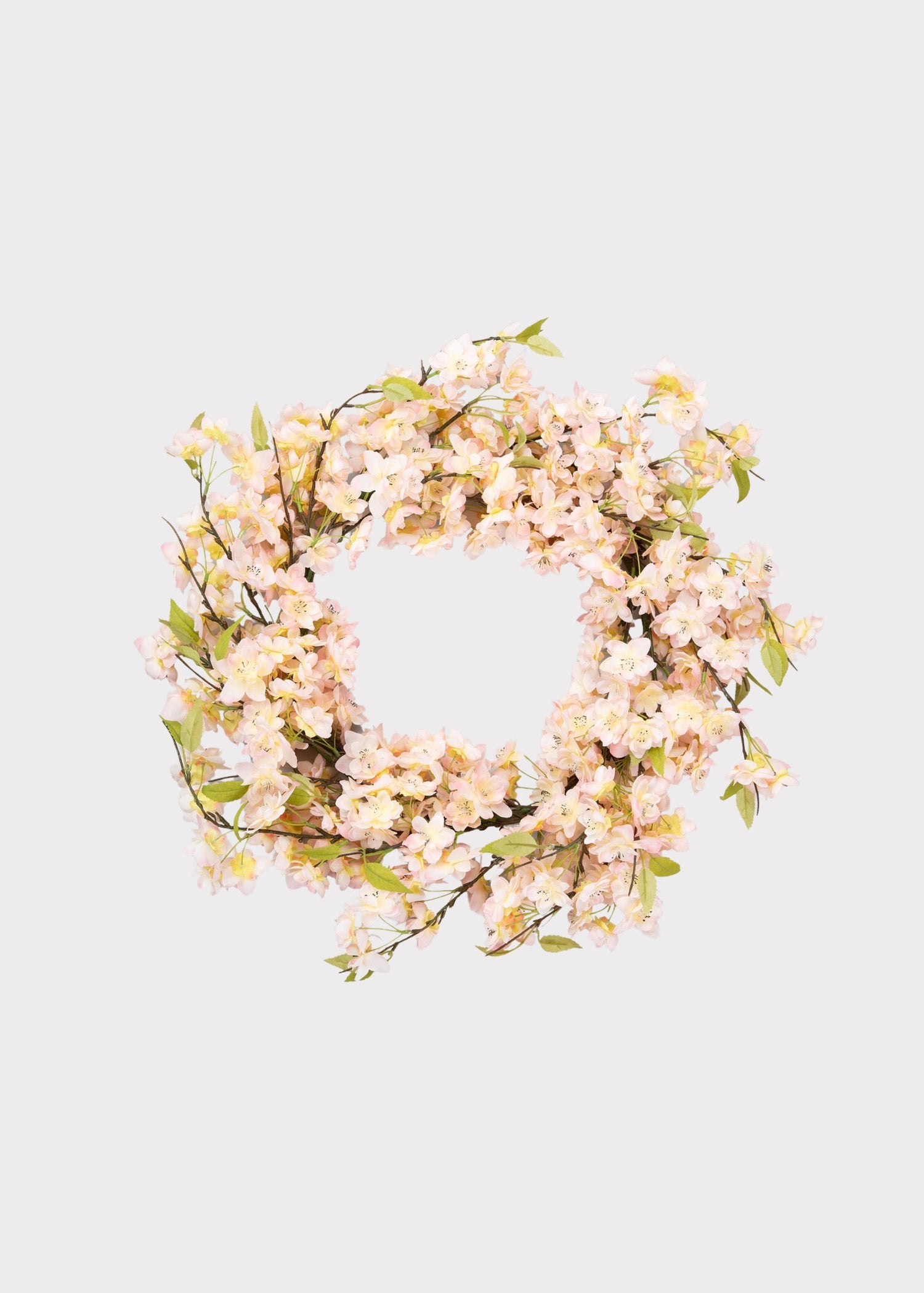 Fake Cherry Blossom Flower Wreath in Pink - 20