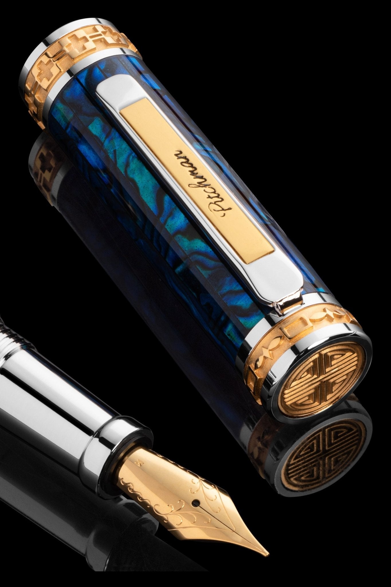 Closer LUXE Sapphire Abalone Shell Fountain Pen