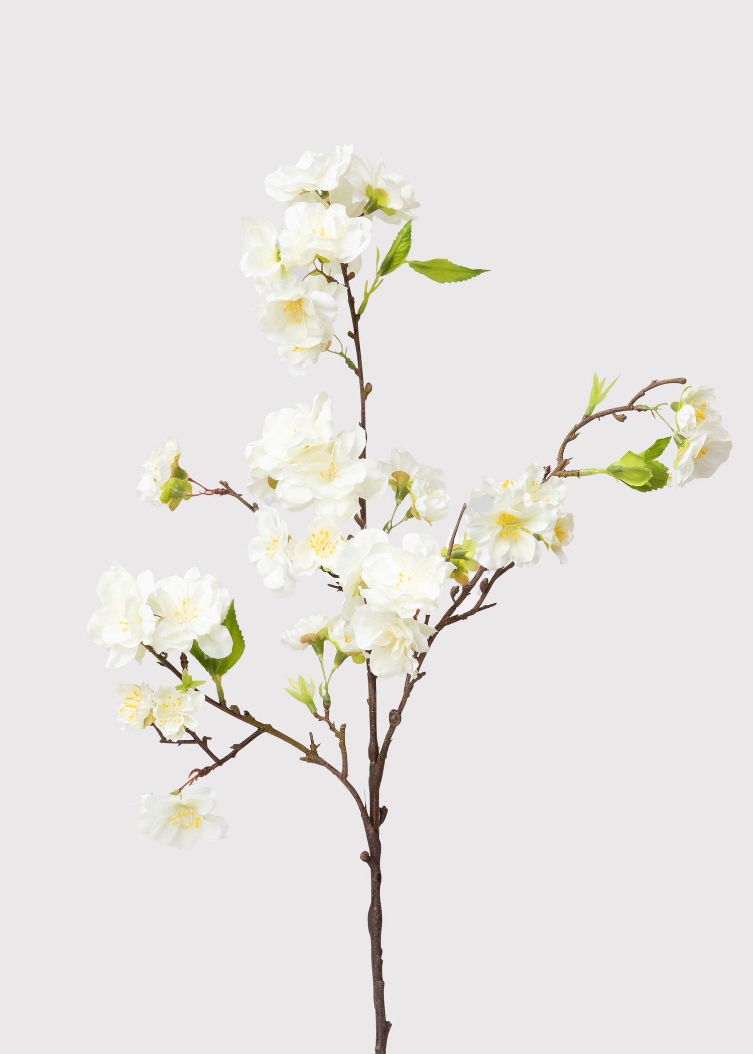 Cream Artificial Cherry Blossom Branch Pick - 18