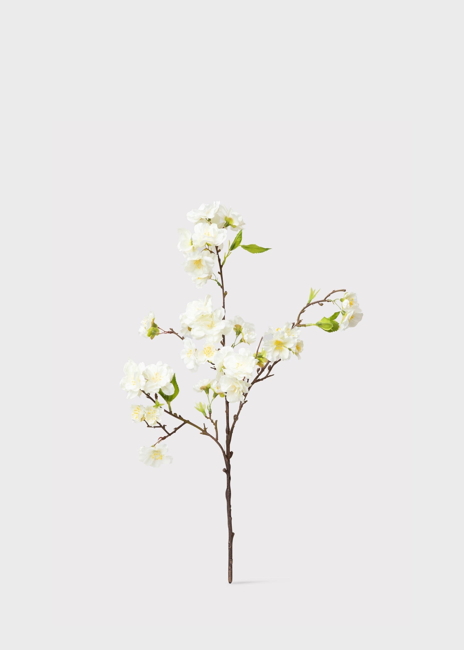 Cream Artificial Cherry Blossom Branch Pick - 18