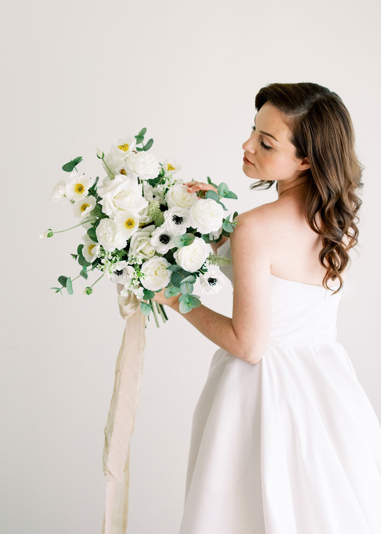 White Faux Ranunculus Flower - 18.75