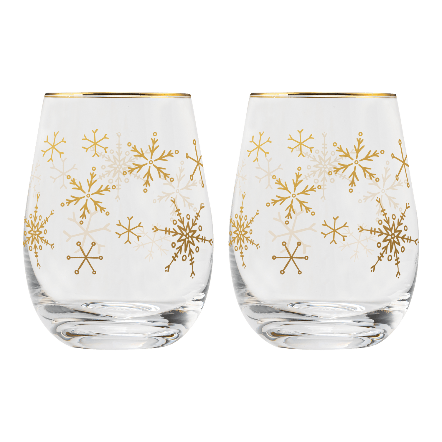 Snowflakes Stemless Wine Glass - Boxed Set of 2