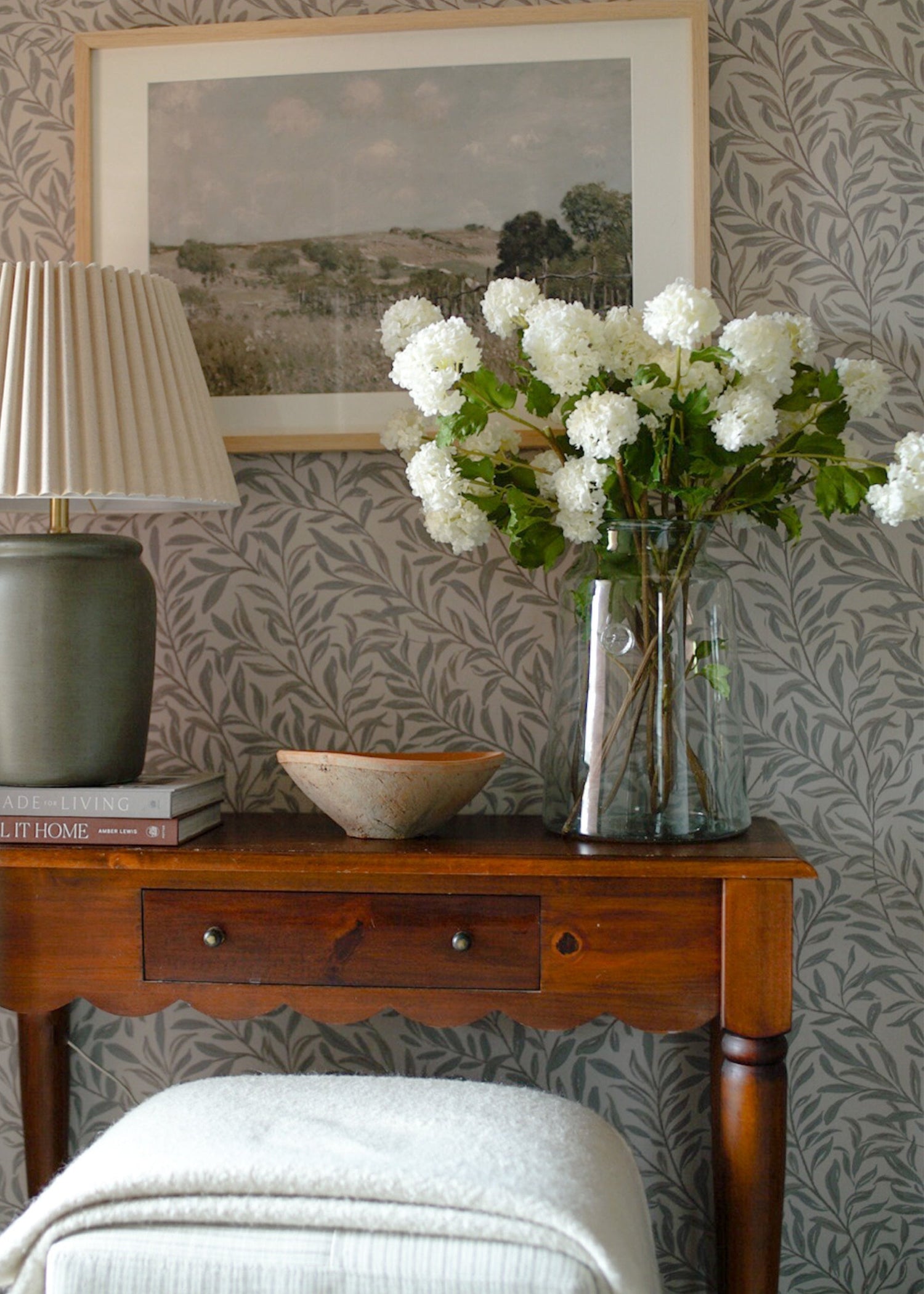 Faux Snowball Hydrangea in Crisp White - 43.5