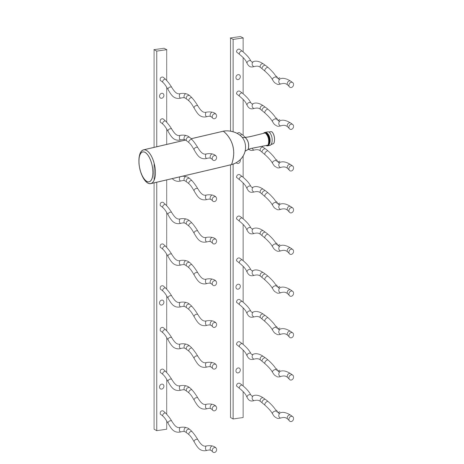 Wall Mounted Metal Wine Racks C-Type