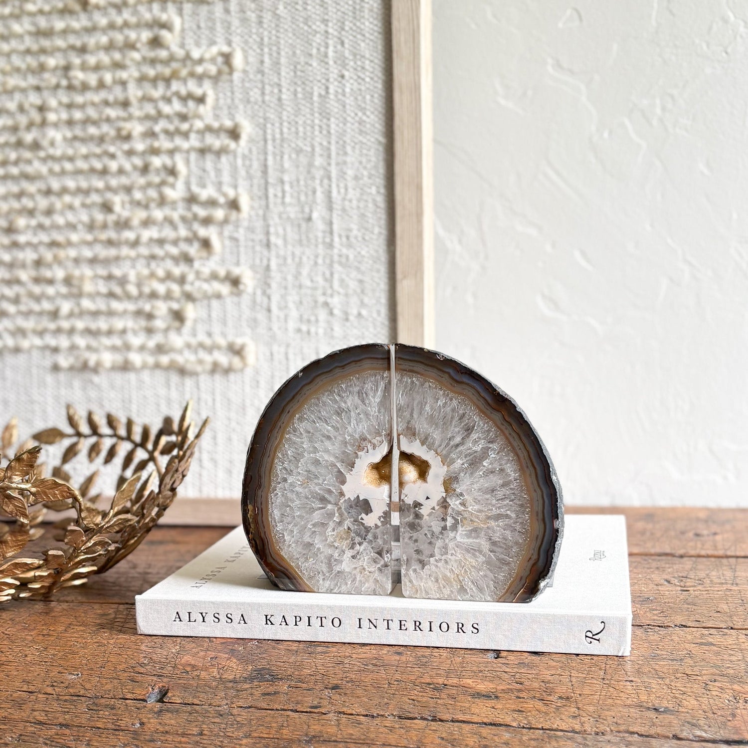 Agate Druzy Bookend Pair
