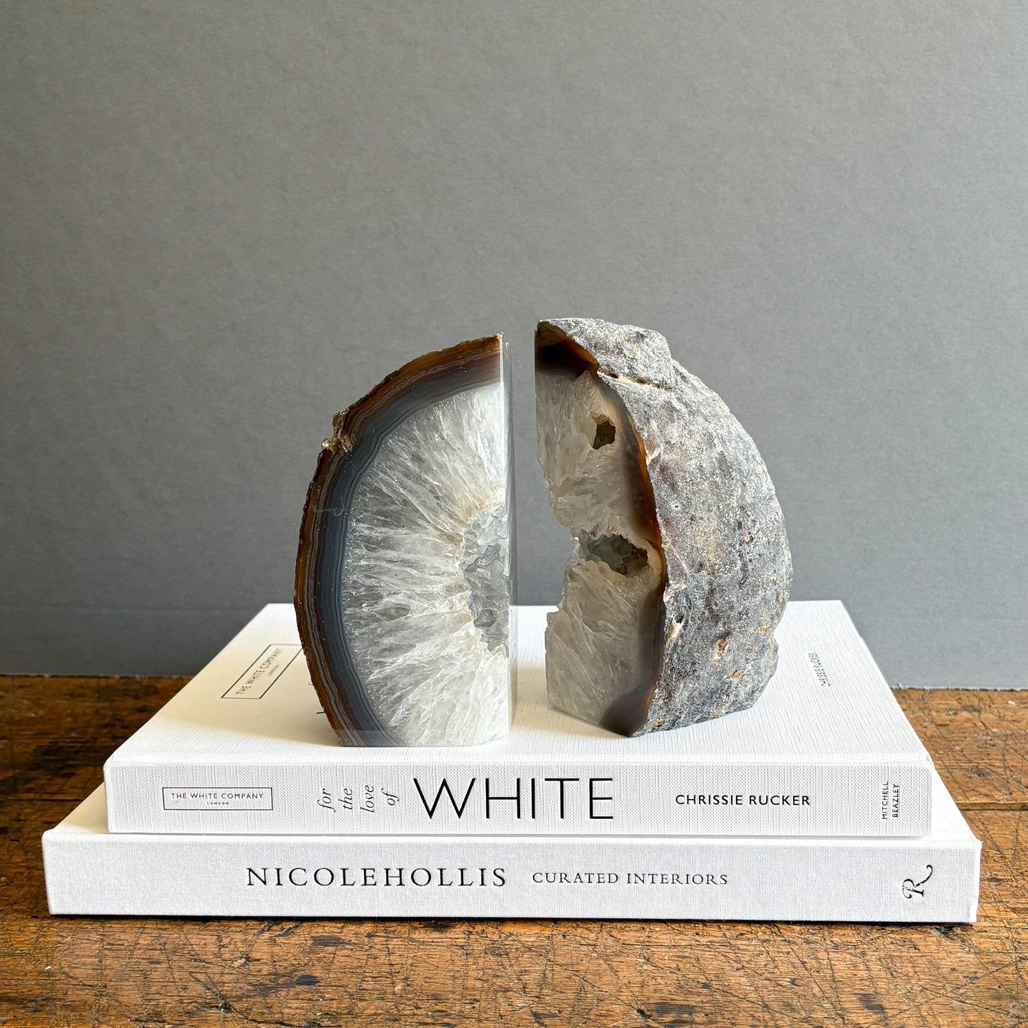 Agate Druzy Bookend Pair