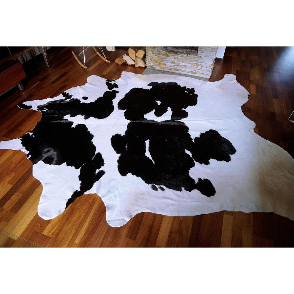Black and White Brazilian Cowhide Rug: LARGE