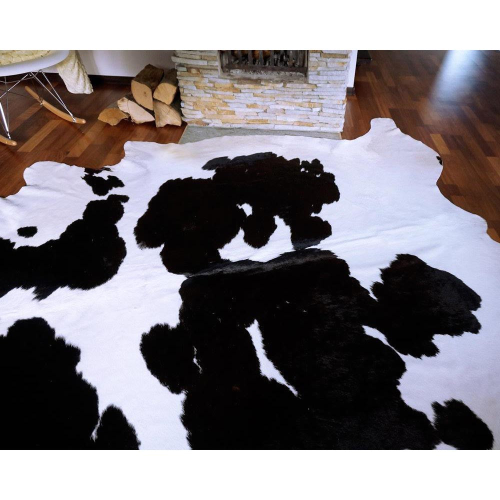 Black and White Brazilian Cowhide Rug: LARGE