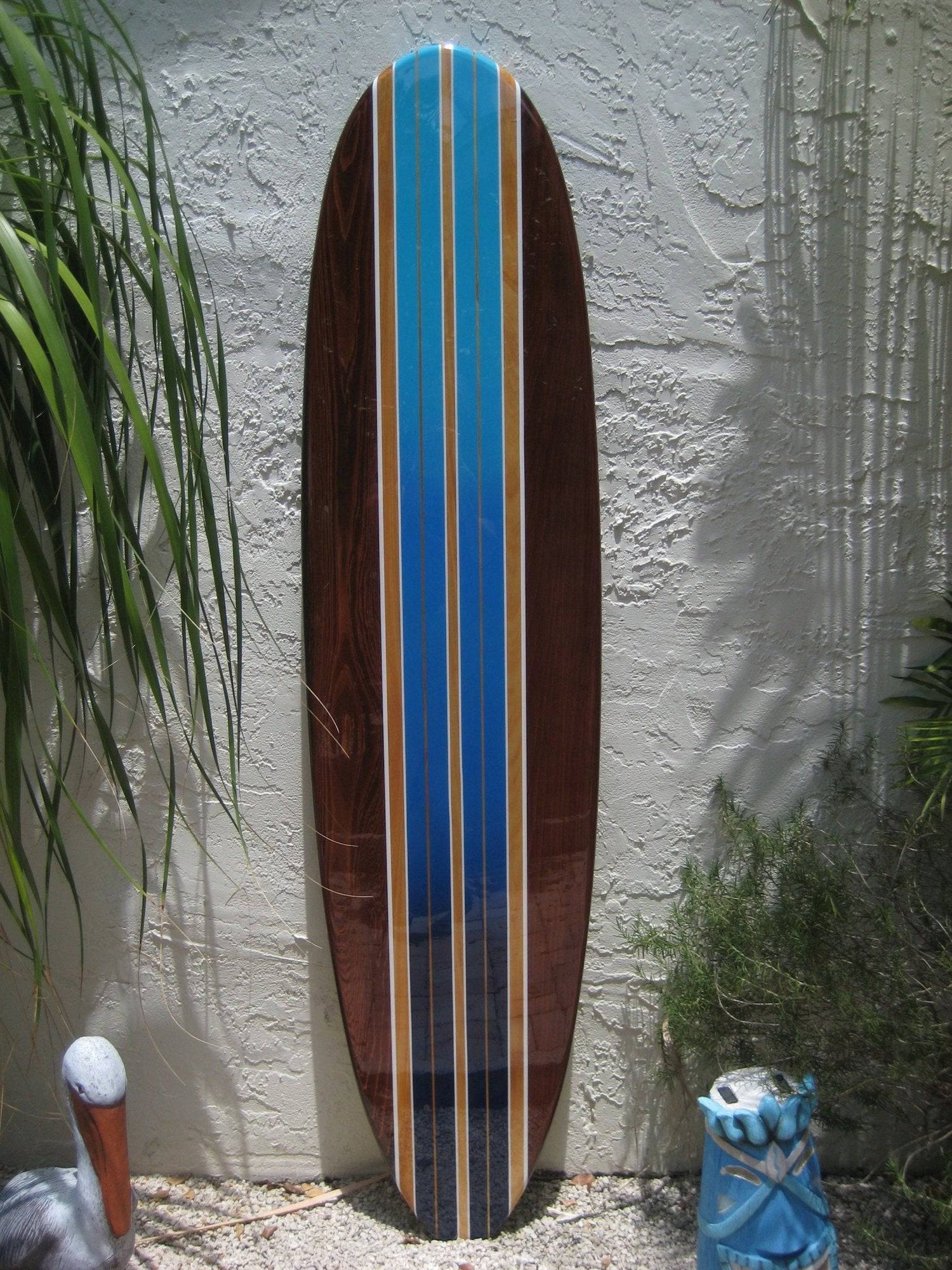 Blue Barrel Surfboard Wall Art