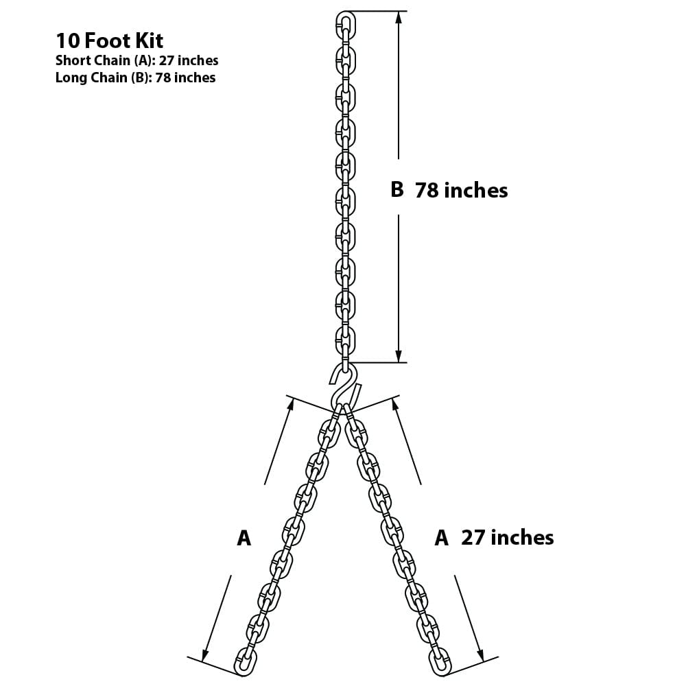 Barn-Shed-Play Heavy Duty 700 Lb Stainless Steel Porch Swing Hanging Chain Kit