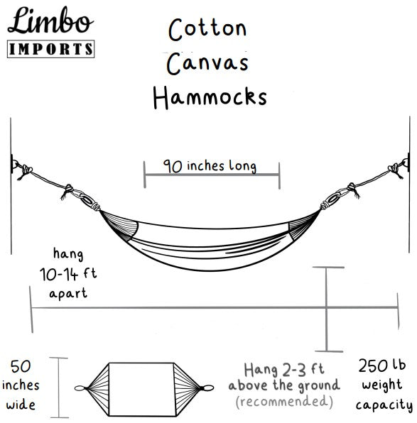 Striped Pink and Light Blue Cotton Hammock
