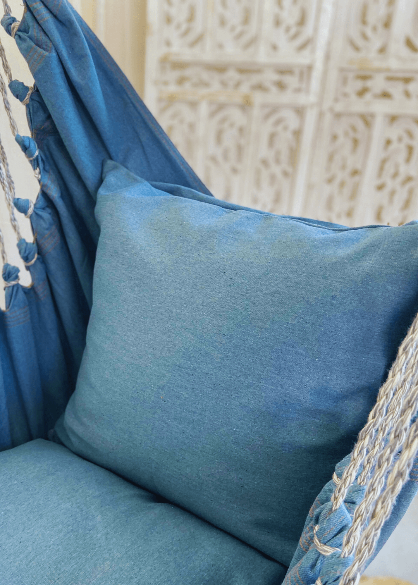 Denim Blue Throw Pillow Cover