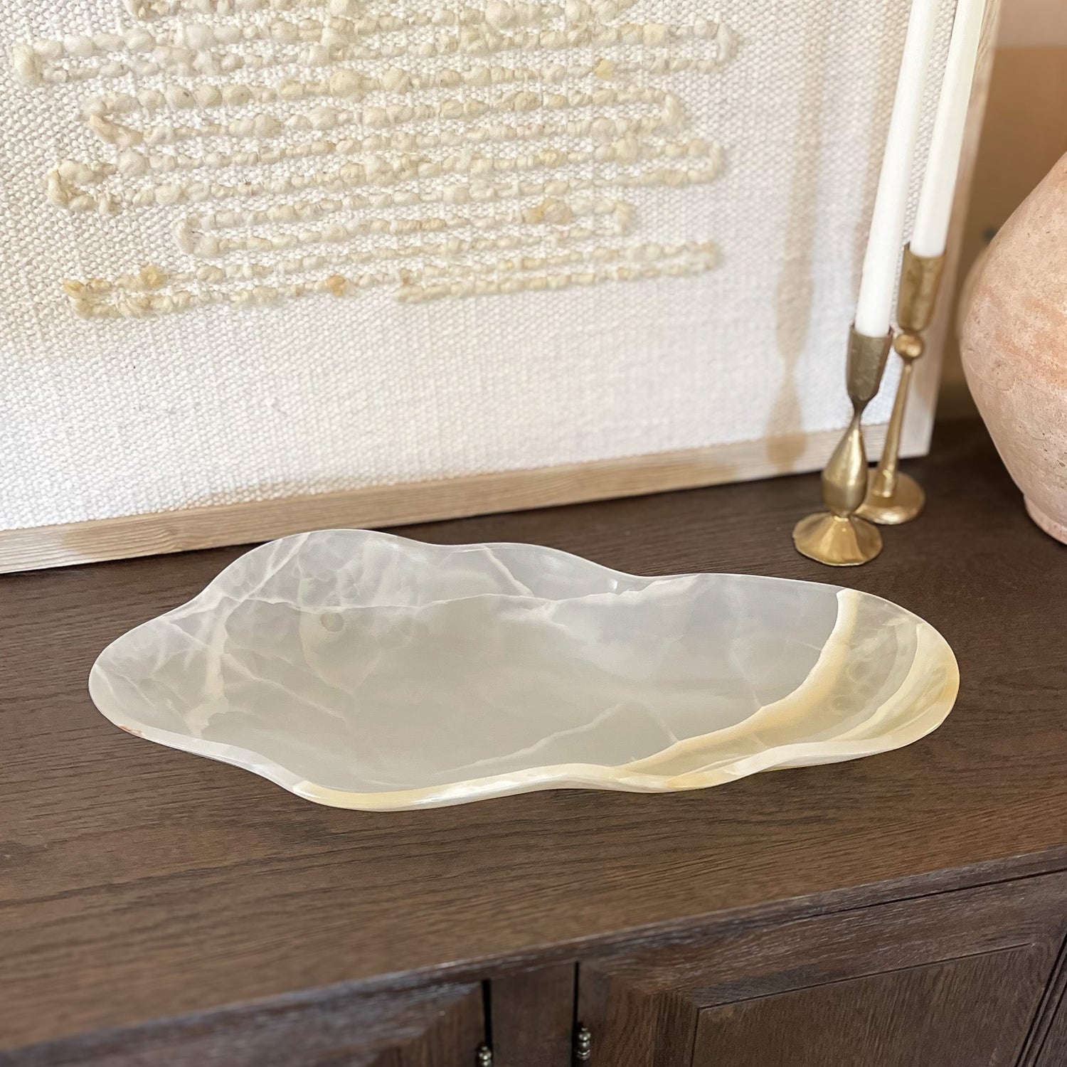 Hand Carved White Onyx Bowl