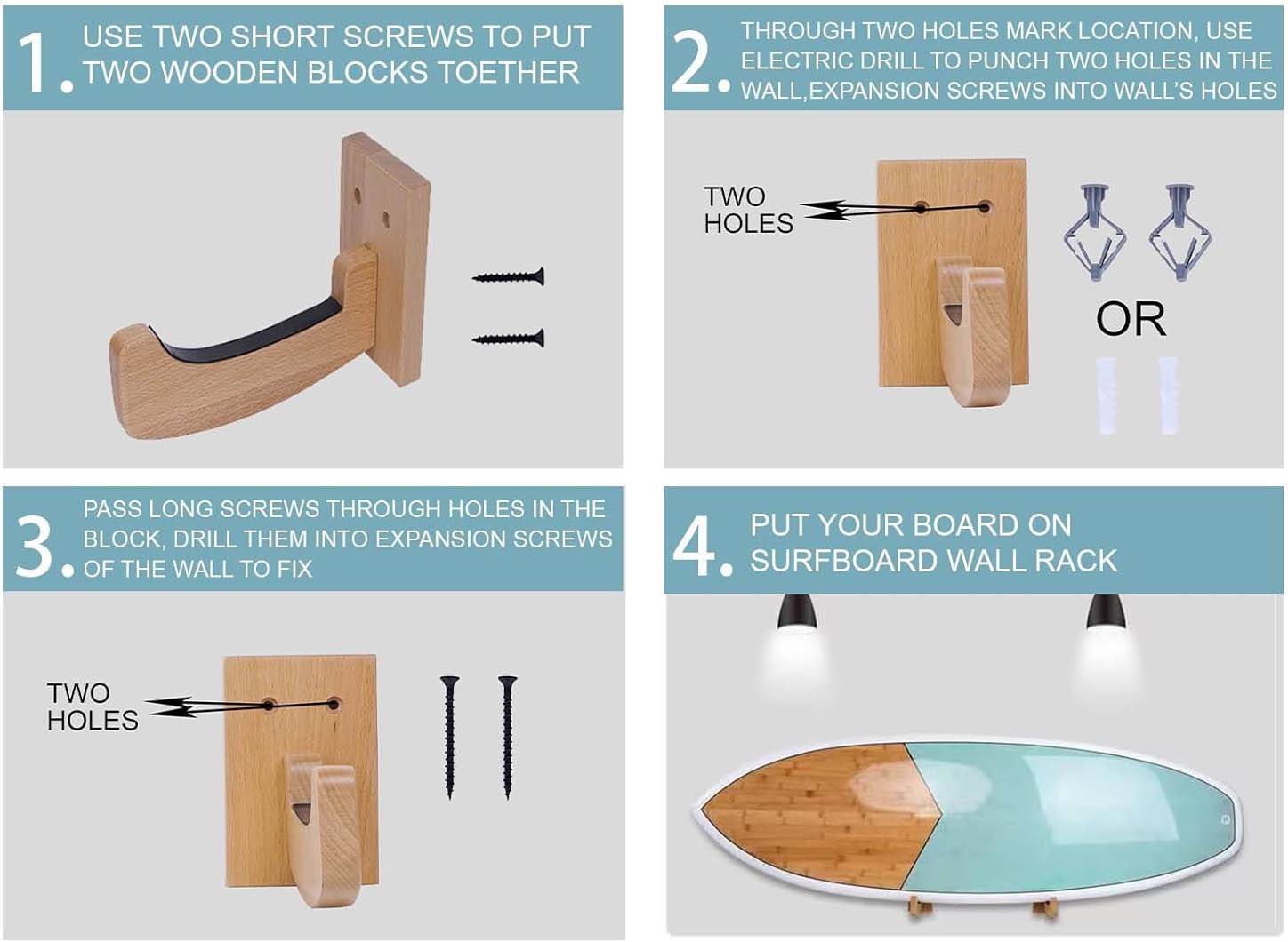 Surfboard Wall Hanger Two Arm Rack