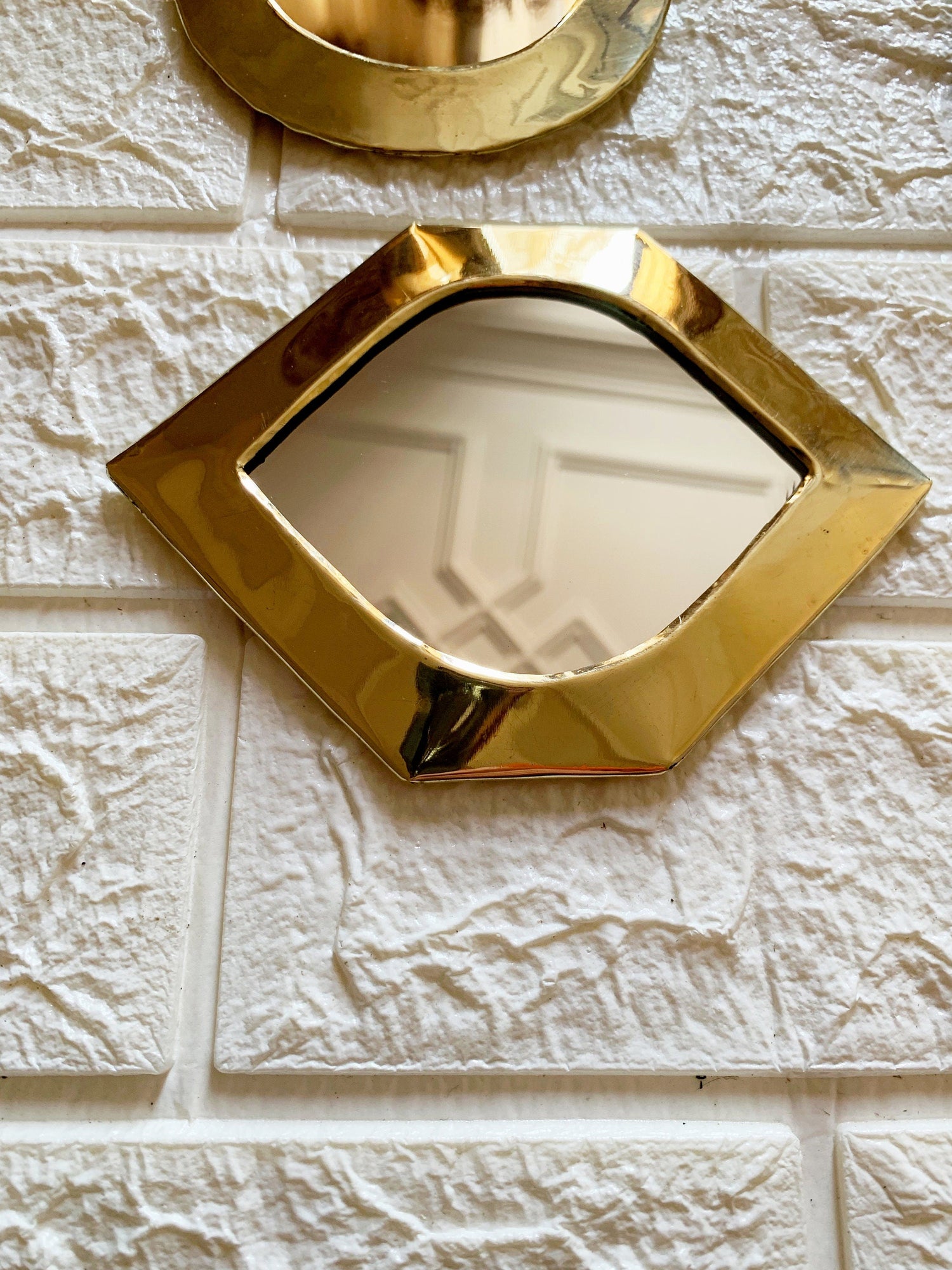Gold Small Unlacquered Brass Mirror - Wall Decorative Mirrors