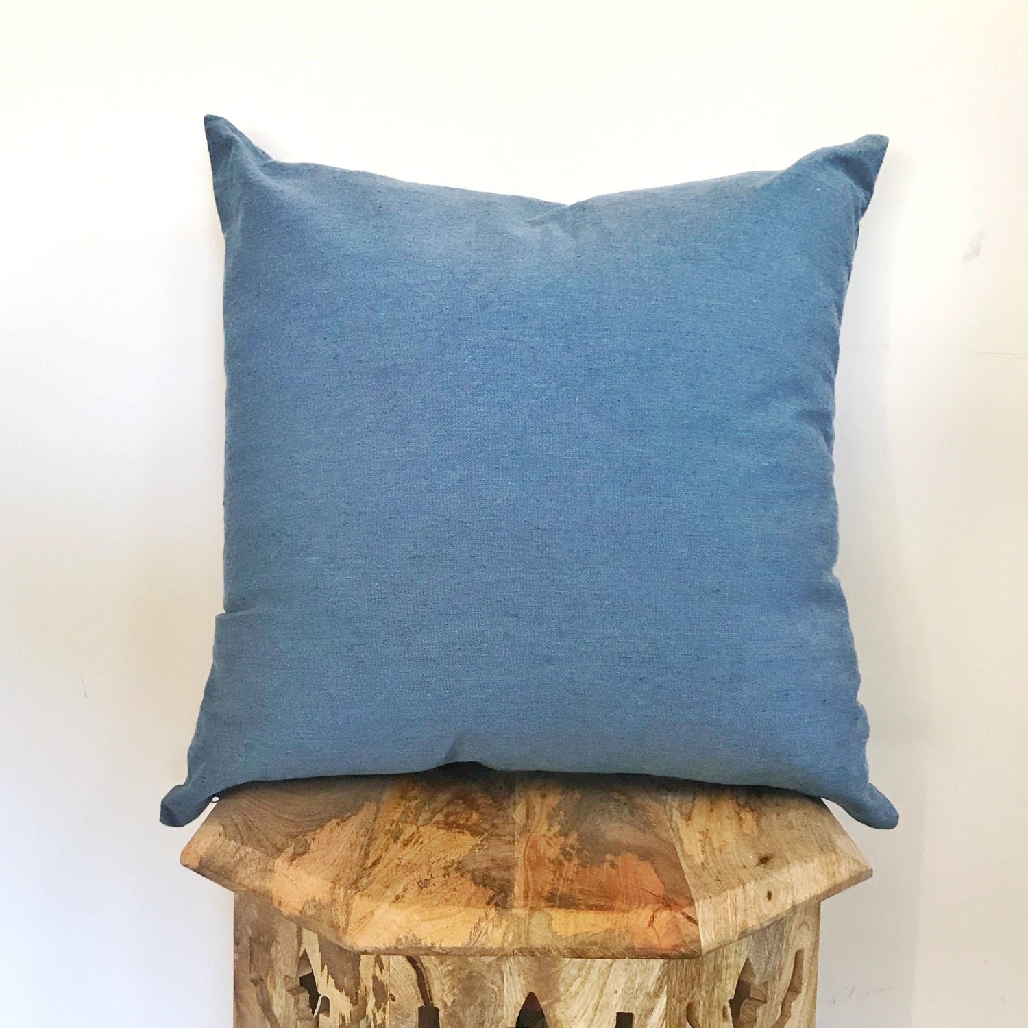Denim Blue Throw Pillow Cover