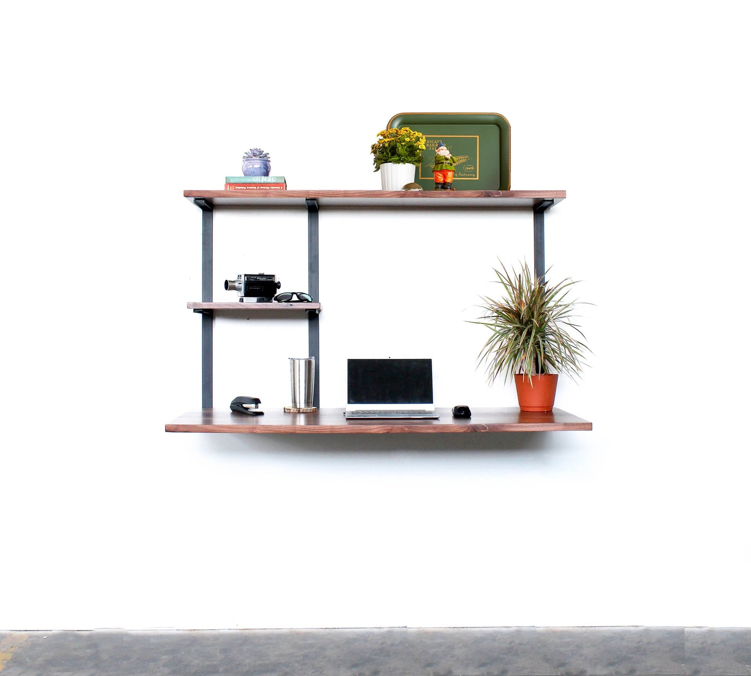 Floating Desk + 2 Shelves