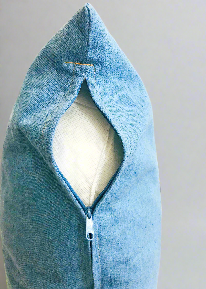 Denim Blue Throw Pillow Cover