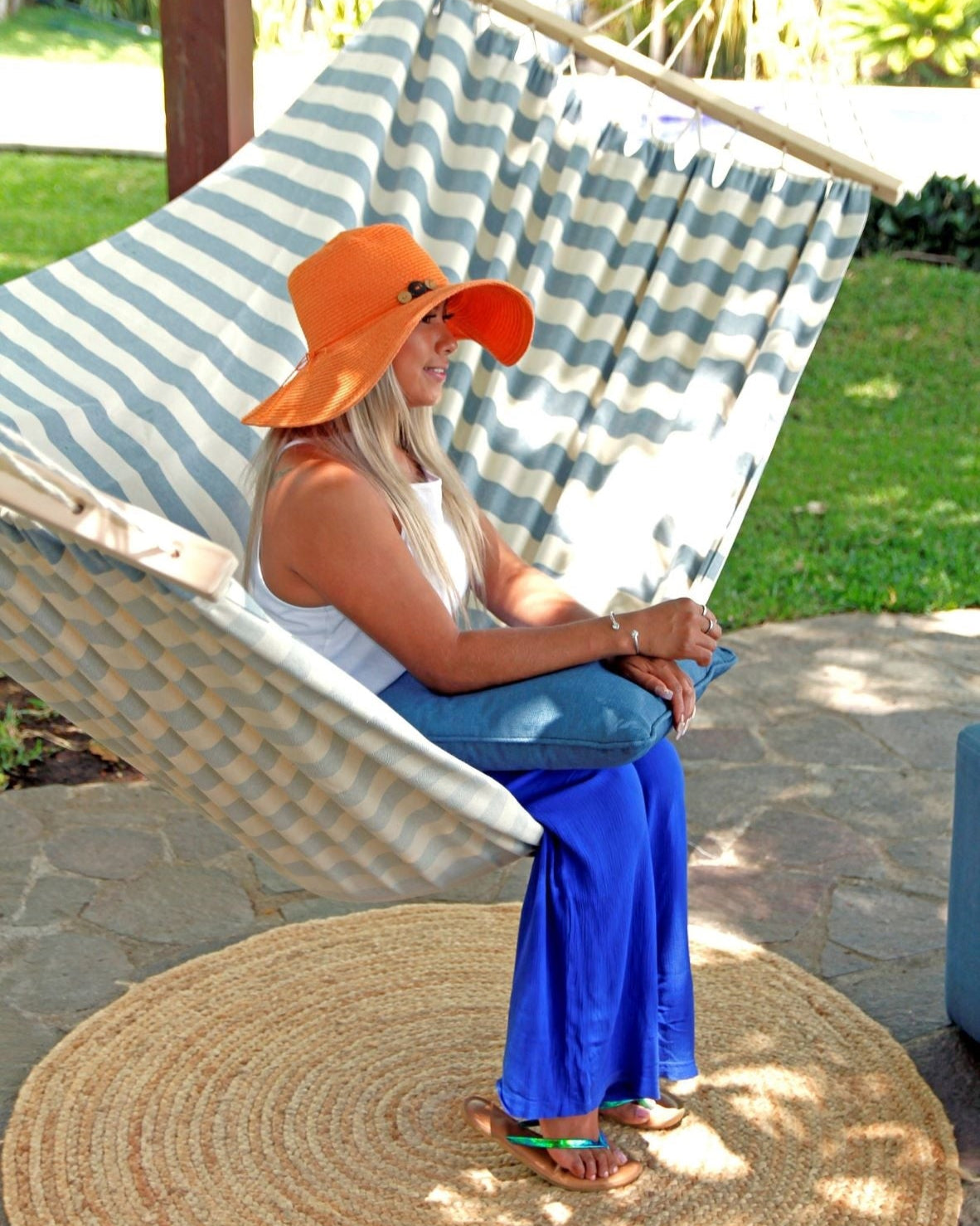 Coastal Blue and White Striped Hammock