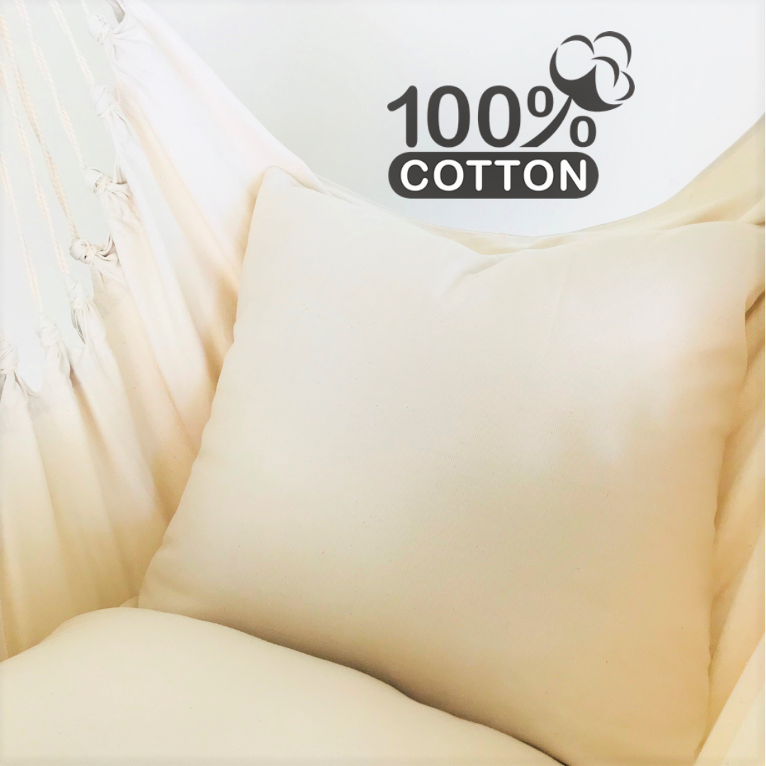 Off White Cotton Canvas Throw Pillow Cover