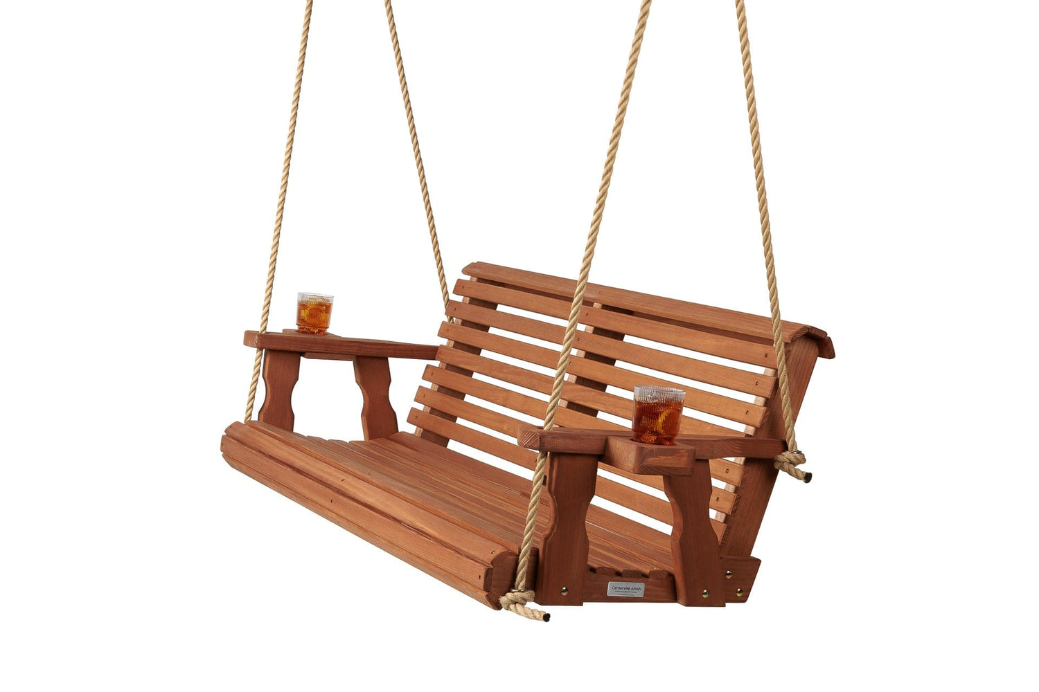 Amish Casual 5 Foot Roll Back Porch Swing in Cedar Stain